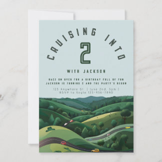 Invitación de cumpleaños 2 a Race Car | Dos ayunos
