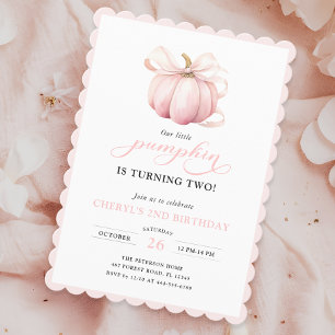 Invitación de cumpleaños 2 Chica de Bow de calabaz