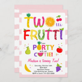 Invitación de cumpleaños 2 Chicas de Frutti Rosa T