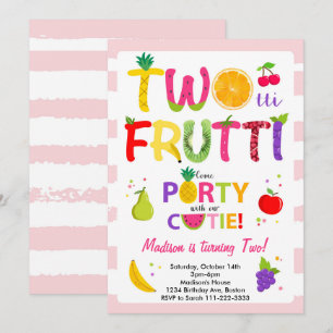 Invitación de cumpleaños 2 Chicas de Frutti Rosa T