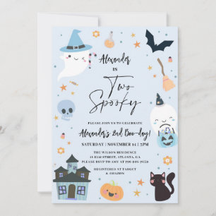Invitación de cumpleaños 2 de Blue Halloween