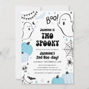 Invitación de cumpleaños 2 de Blue Halloween