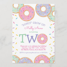 Invitación de cumpleaños 2 de Donut rociadores ros