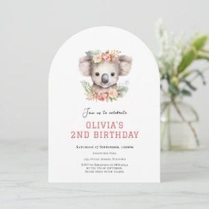 Invitación de cumpleaños 2 de Koala Bear linda