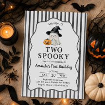 Invitación de cumpleaños 2 espeluznante Halloween 