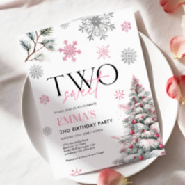 Invitación de cumpleaños 2, invierno rosado 2 cump