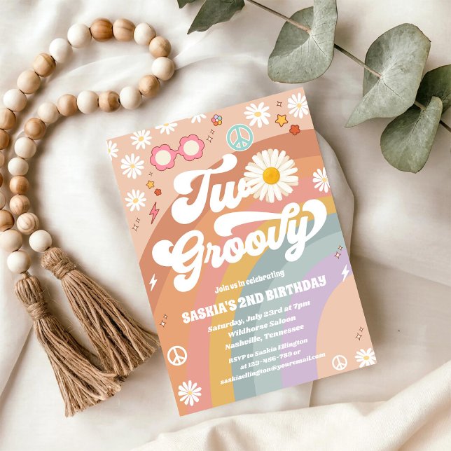 Invitación de cumpleaños 2 retro groovy margarita (Subido por el creador)