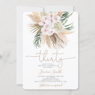 Invitación de cumpleaños 30 a la Moda Boho