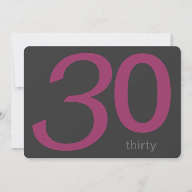 Invitación de cumpleaños 30 a Personalizado de car (Anverso)