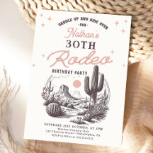 Invitación de cumpleaños 30 al Rodeo del Desierto 