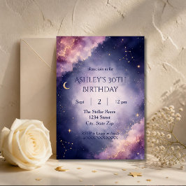 Invitación de cumpleaños 30 celestial elegante