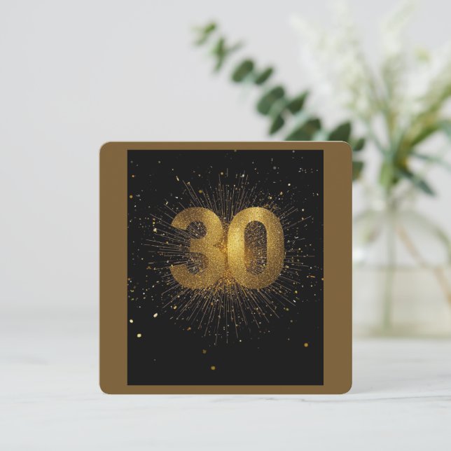 Invitación de Cumpleaños 30 con Confeti Cumpleaños (Anverso de pie)