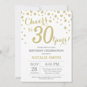 Invitación de cumpleaños 30 con diamante de purpur