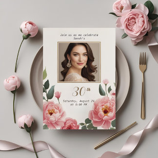 Invitación de cumpleaños 30 con foto