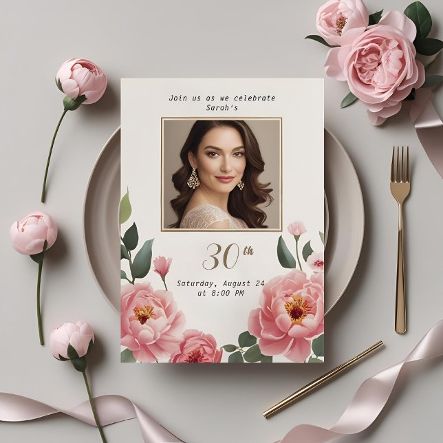 Invitación de cumpleaños 30 con foto (Subido por el creador)