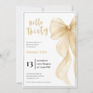 Invitación de cumpleaños 30 con tazón de champán