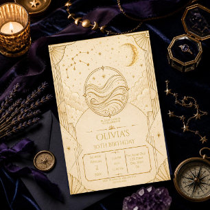 Invitación de cumpleaños 30 de Acuario Estrellas