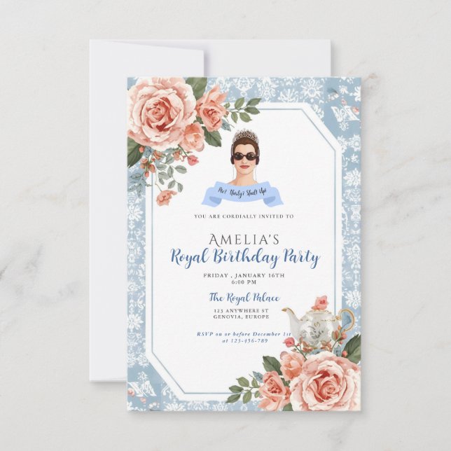 Invitación de cumpleaños 30 de Princess Diaries mi (Anverso)