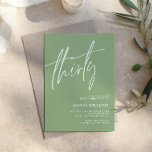 Invitación de cumpleaños 30 de Sage Green Minimali<br><div class="desc">*** Por favor introduzca H012 en la búsqueda de la tienda para encontrar todos los elementos coincidentes *** O visite nuestra colección Minimalista de Sage Green. *** Este diseño de alta calidad es fácil de personalizar para que coincida con tus colores, estilos y temas bodas. Para una mayor personalización, haga...</div>
