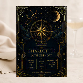 Invitación de cumpleaños 30 de Sagitario | Art Dec