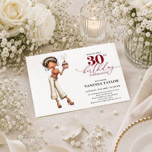 Invitación de cumpleaños 30 divertida humor mujer 