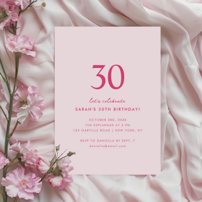 Invitación de cumpleaños 30 elegante minimalista (Subido por el creador)