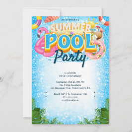 Invitación de cumpleaños 30 Fiestas de la piscina 