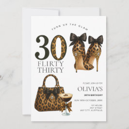 Invitación de cumpleaños 30 Flirty moderno y de mo