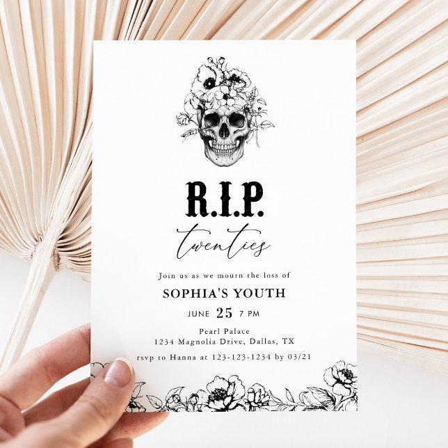 Invitación de cumpleaños 30 gótico RIP Twenties (Subido por el creador)