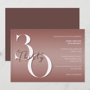 Invitación de cumpleaños 30 moderna y brillante de