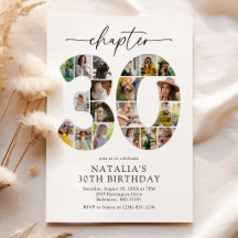 Invitación de cumpleaños 30 moderno capítulo 30 fo