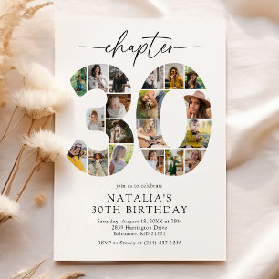 Invitación de cumpleaños 30 moderno capítulo 30 fo