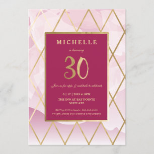 Invitación de cumpleaños 30 - Oro, elegante, a la 
