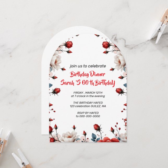 Invitación de cumpleaños 30 personalizada, treinta (Anverso/Reverso In Situ)