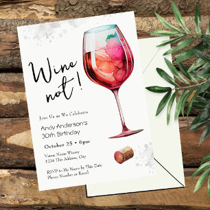 Invitación de cumpleaños 30 Wine Not
