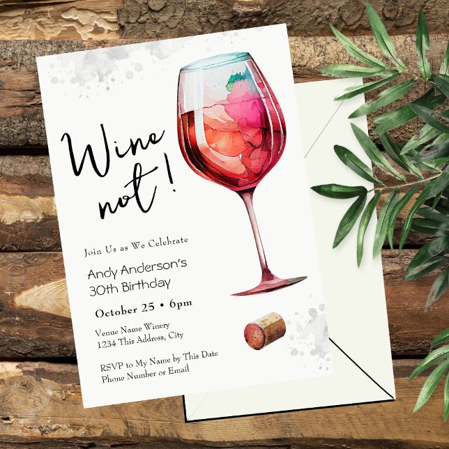 Invitación de cumpleaños 30 Wine Not (Subido por el creador)
