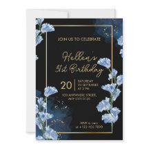 Invitación de cumpleaños 31 elegante floral dorada