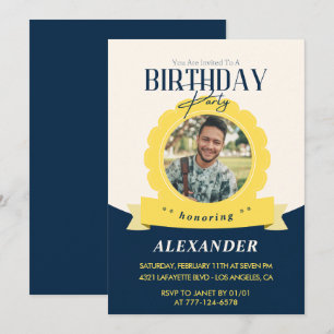Invitación de cumpleaños 34 Modern Chic