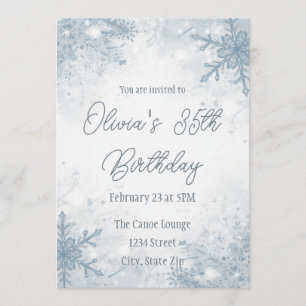 Invitación de cumpleaños 35 de invierno – Nieve Gr