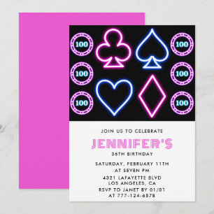 invitación de cumpleaños 36 Casino Póquer carta de