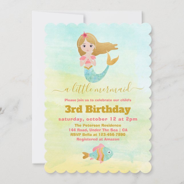 Invitación de cumpleaños 3 a Fiesta temática de Si (Anverso)