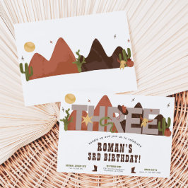 Invitación de cumpleaños 3 de Cowboy occidental