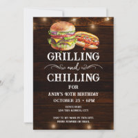 Invitación de cumpleaños 40 a la barbacoa y escalo