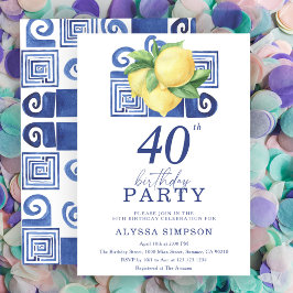 Invitación de cumpleaños 40 al limón mediterráneo