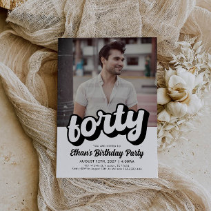 Invitación de cumpleaños 40 de Retro   Cuarenta Cu