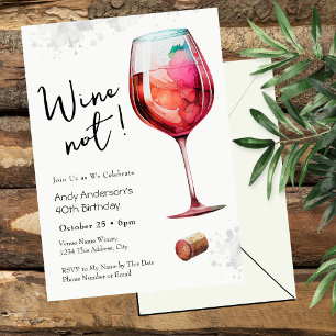 Invitación de cumpleaños 40 Wine Not
