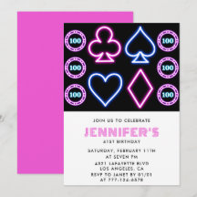 invitación de cumpleaños 41 Casino Póquer carta de
