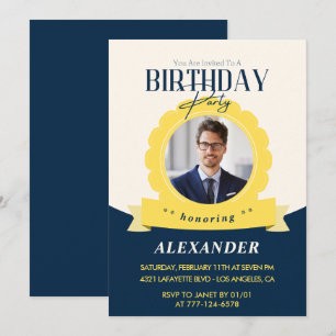 Invitación de cumpleaños 46 moderno chic