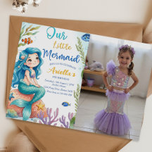 Invitación de cumpleaños 4 años Mermaid Splish Spl