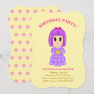 Invitación de cumpleaños 4 de niña linda